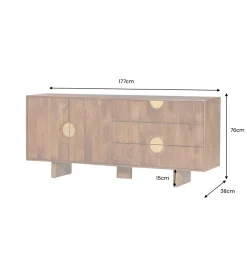 Komoda MADISON 180 cm drewno mango