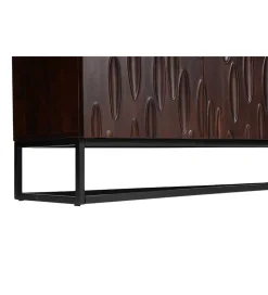 Komoda MIRNO 175 cm drewno akacja w kolorze ciemnego orzecha