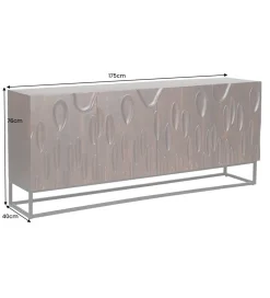 Komoda MIRNO 175 cm drewno akacja w kolorze ciemnego orzecha
