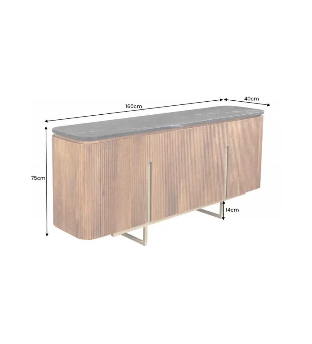 Komoda NIGATA 160 cm drewno mango brąz