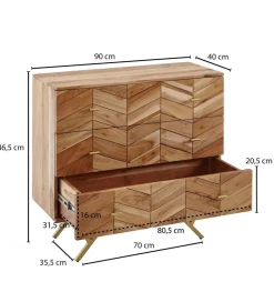 Komoda NIKOZ 90 cm drewno akacja