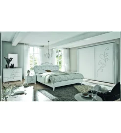 Komoda NIVEA 104 cm biała z ozdobnym nadrukiem