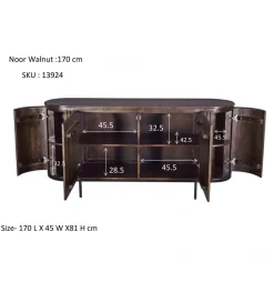 Komoda NOORK 170 cm w kolorze orzechowym