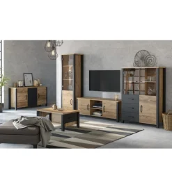 Komoda OLIN WM 192 cm w optyce świerku Appenzeller
