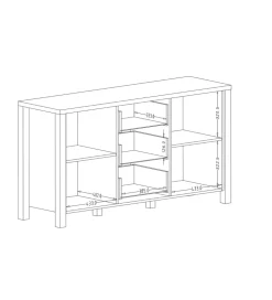 Komoda OLIN WM 147 cm w optyce świerku Appenzeller