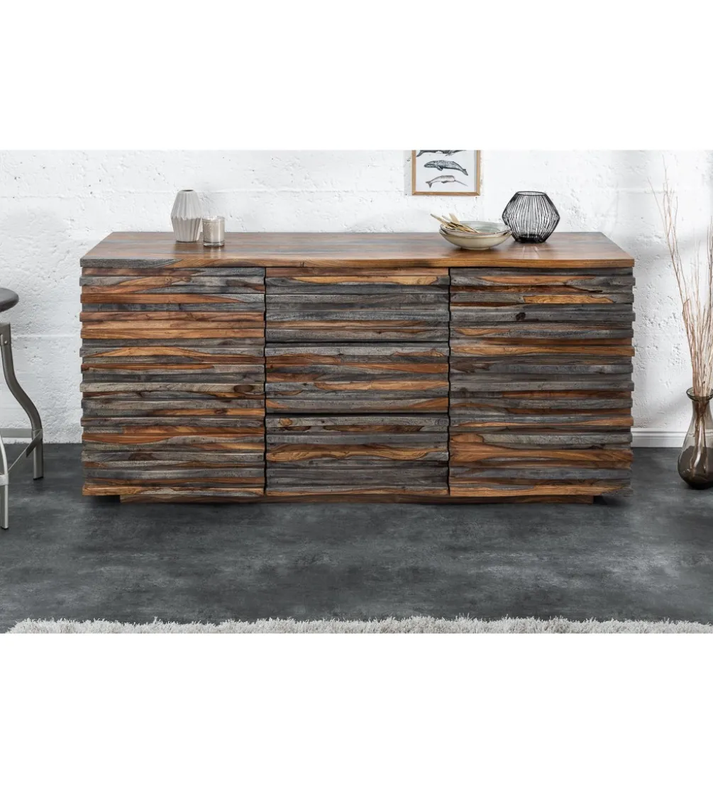 Komoda OMBRA Relief 160 cm drewno sheesham
