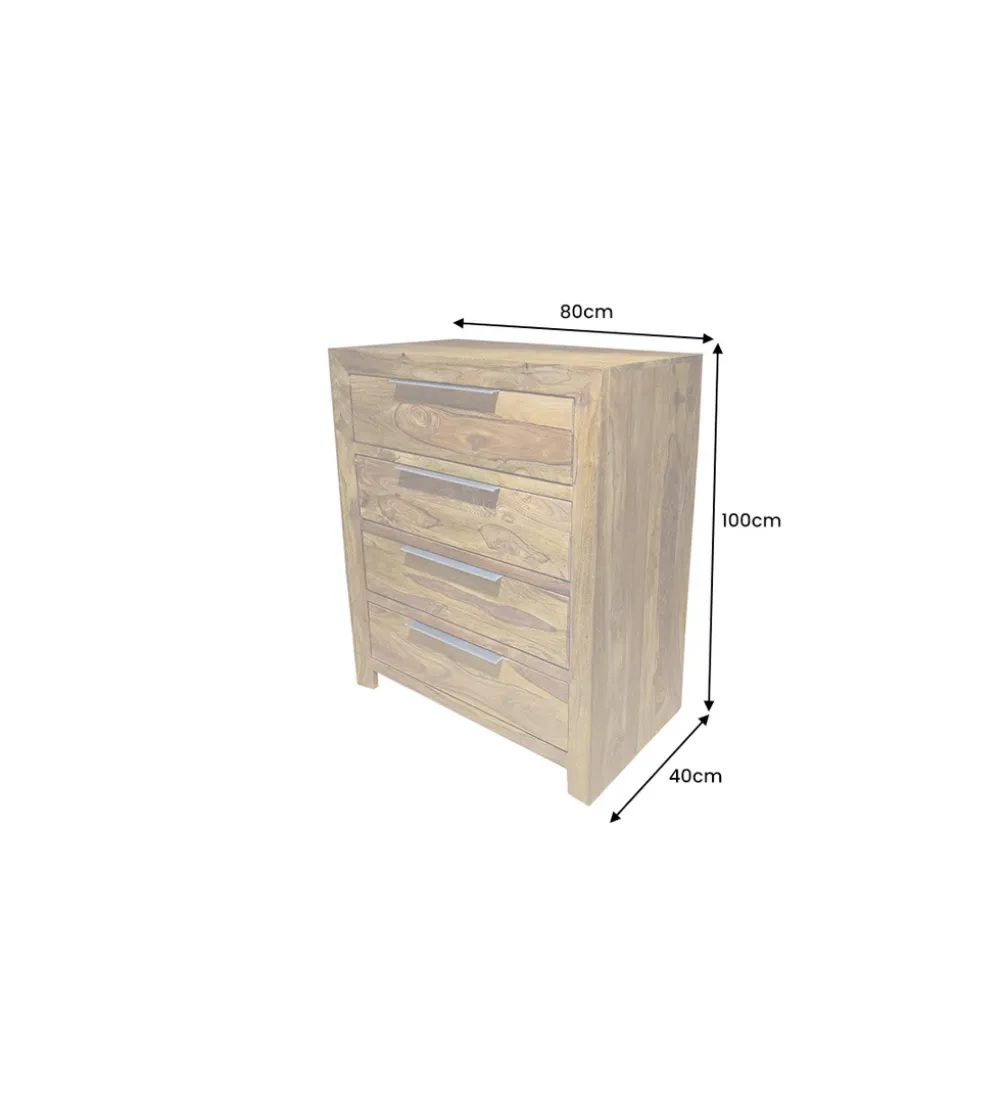 Komoda PURE 100 cm drewno sheesham