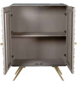 Komoda QUTINESKA 110 cm drewno mango szara