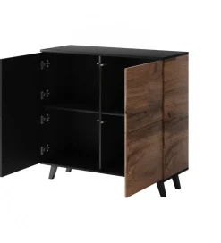 Komoda RANDOM 100 cm w kolorze dąb wotan z kolorem czarnym