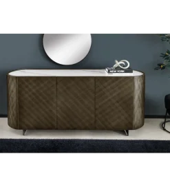 Komoda REFLECTION 150 cm efekt 3D marmur brązowa