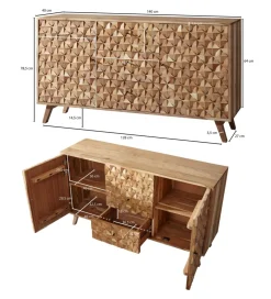 Komoda REWA 140 cm drewno akacja
