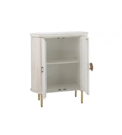 Komoda ROUNDEGO 116 cm blat marmur biały