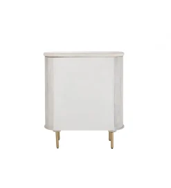 Komoda ROUNDEGO 116 cm blat marmur biały