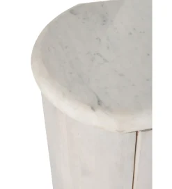 Komoda ROUNDEGO 116 cm blat marmur biały