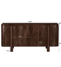 Komoda SALANO 170 cm drewno mango brązowa