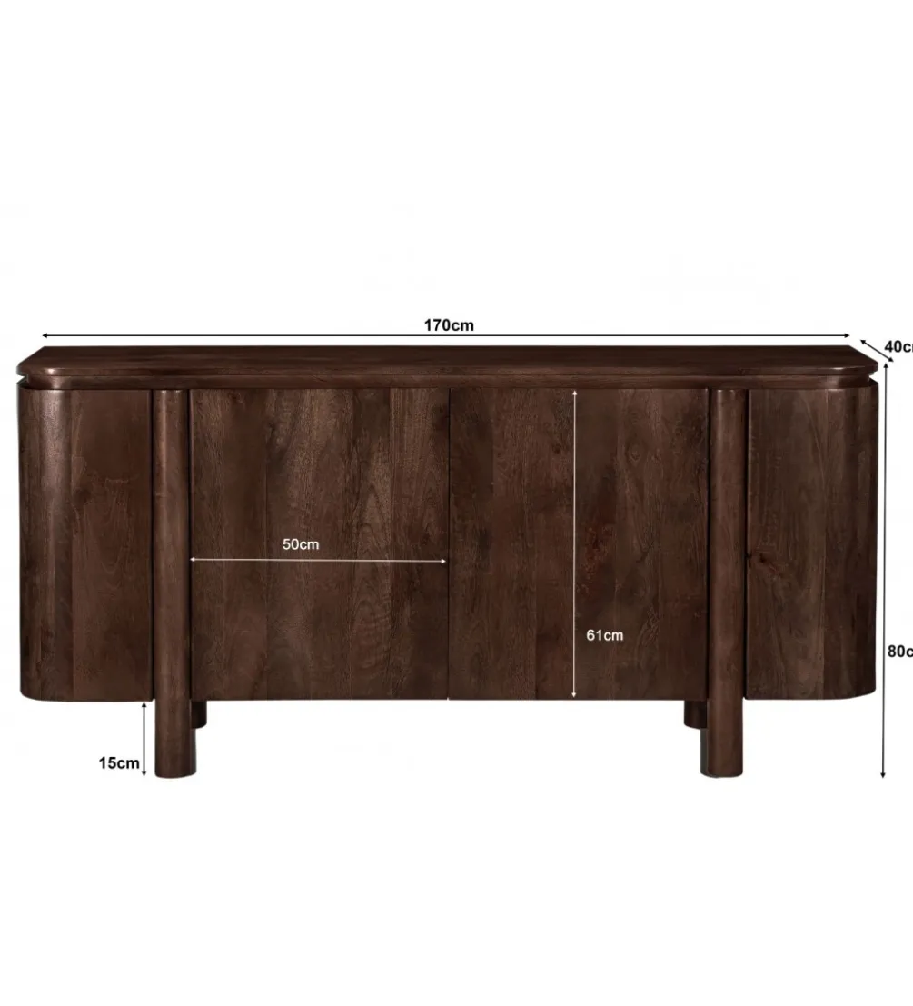 Komoda SALANO 170 cm drewno mango brązowa