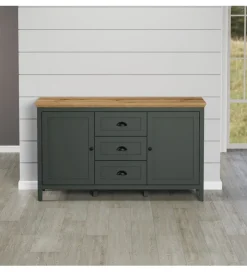 Komoda STANTON 143 cm w optyce dębu Evoke Ciemnozielony