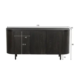 Komoda Tobago 170 cm czarny