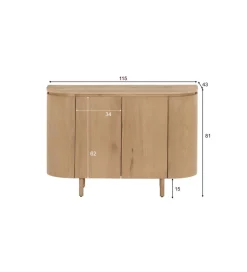 Komoda Tobago 115 cm naturalny