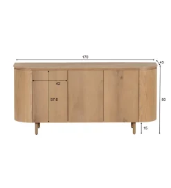 Komoda Tobago 170 cm naturalny