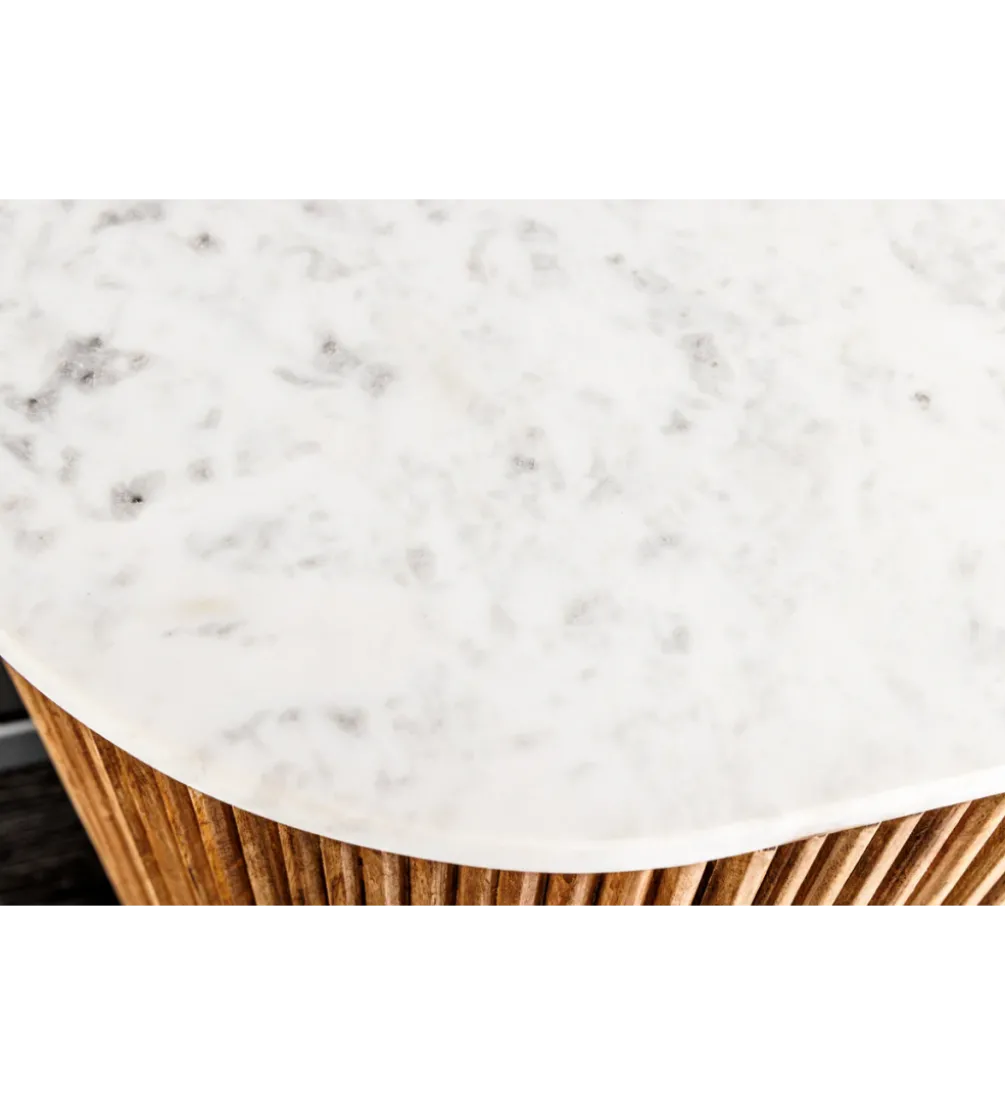 Komoda TRES CHIC 105 cm drewno mango biały marmur naturalna