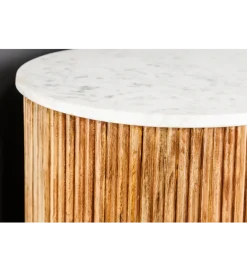 Komoda TRES CHIC 105 cm drewno mango biały marmur naturalna
