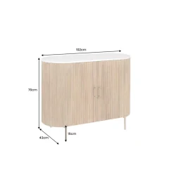 Komoda TRES CHIC 105 cm drewno mango biały marmur naturalna