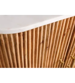 Komoda TRES CHIC 70 cm drewno mango biały marmur blat