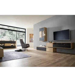 Komoda VALENCIA 184 cm antracytowo naturalna
