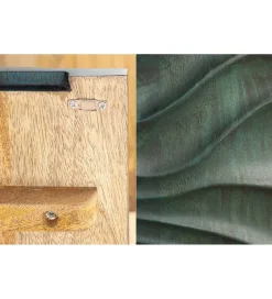 Komoda VELA 160 cm drewno mango turkusowa Ciemna