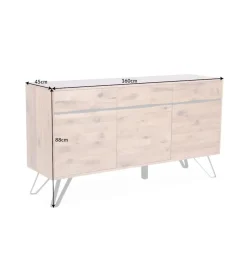 Komoda VIVENTE Living Edge 160 cm drewno dąb dziki