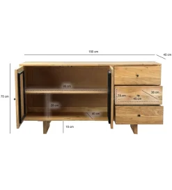 Komoda WOHNLING 150 cm drewno akacja