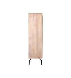 Komoda wysoka ALTORO 170 cm drewno mango naturalna czarna