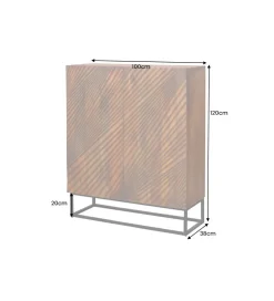 Komoda wysoka ANDRO 100 cm drewno mango brąz