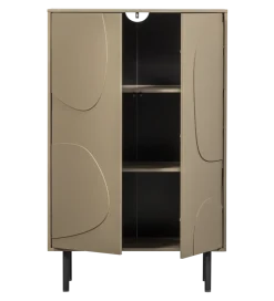 Komoda wysoka CADIZ 135 cm drewno sosny piaskowa