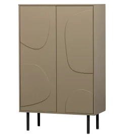 Komoda wysoka CADIZ 135 cm drewno sosny piaskowa
