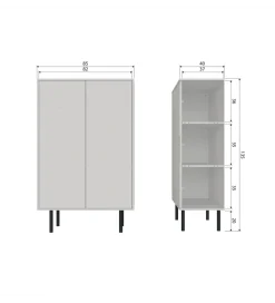 Komoda wysoka CADIZ 135 cm drewno sosny mist