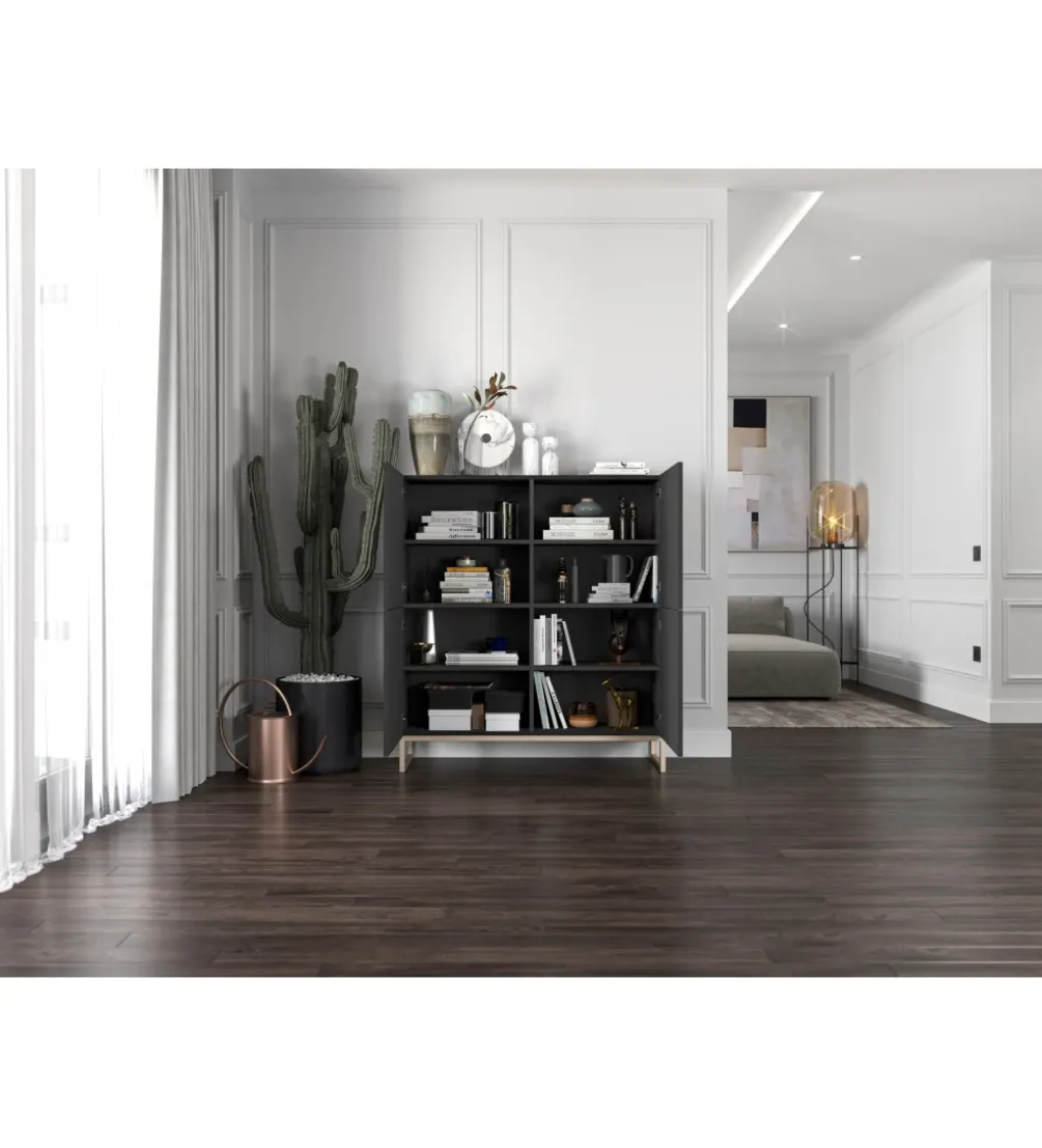 Komoda wysoka ELPIS 112 cm czarna