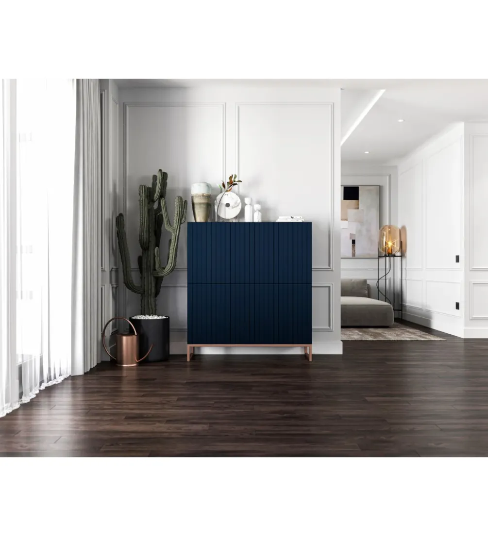 Komoda wysoka ELPIS 112 cm granatowa