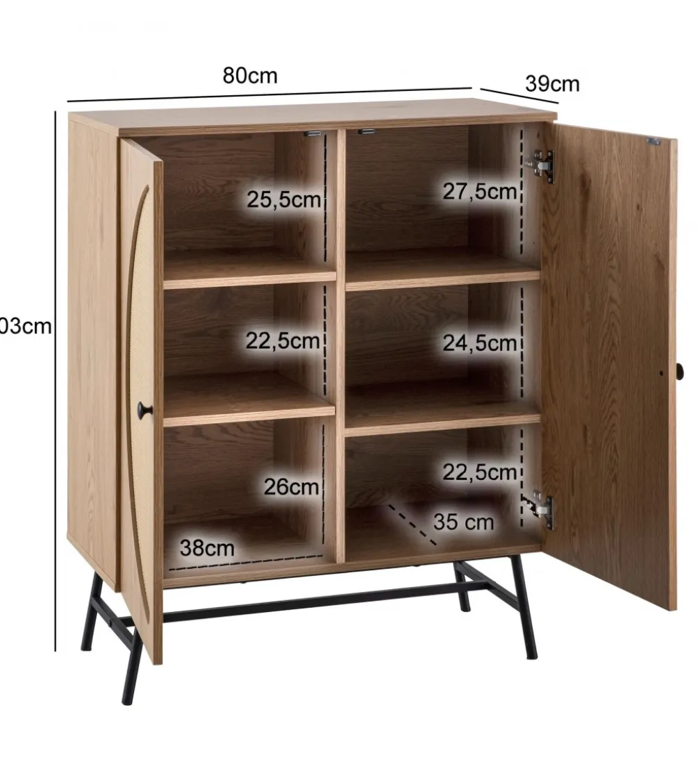 Komoda wysoka FONTA 80 cm w optyce dębu