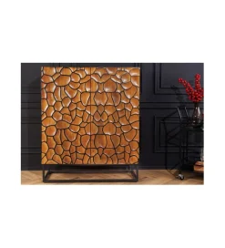 Komoda wysoka MASKAT 100 cm drewno mango brąz