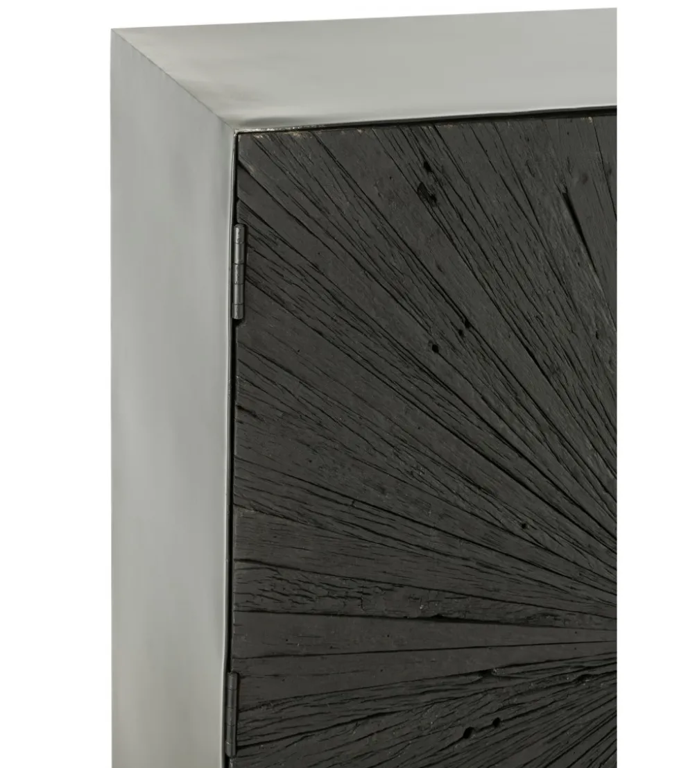 Komoda wysoka Shanil 90 cm drewno czarna