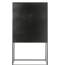 Komoda wysoka Shanil 90 cm drewno czarna