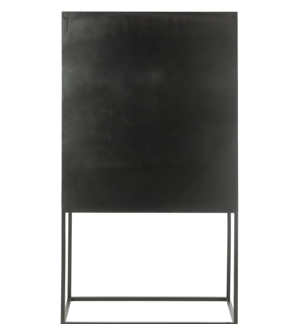 Komoda wysoka Shanil 90 cm drewno czarna