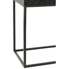 Komoda wysoka Shanil 90 cm drewno czarna