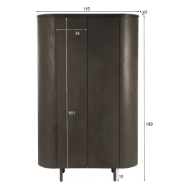 Komoda wysoka TOBAGO 180 cm czarna