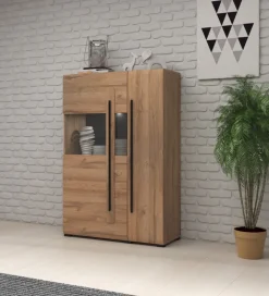 Komoda wysoka TULSA 90 cm w optyce dąb grandson