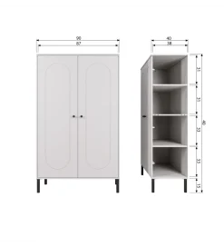 Komoda XINA 149 cm zimna szarość