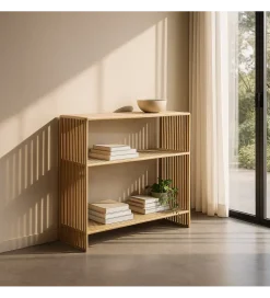 Konsola BELLAMONTE 85 cm drewno teak naturalna