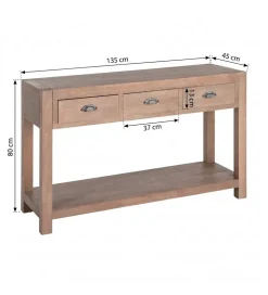 Konsola COTTAGE 135 cm drewno sosny